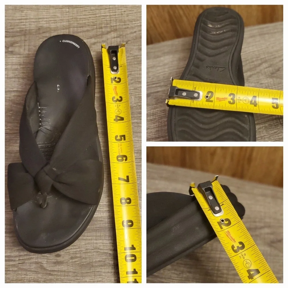 Clarks Cloudsteppers Drift Ave Wedge Sandals Women's‎ Size 7 Black